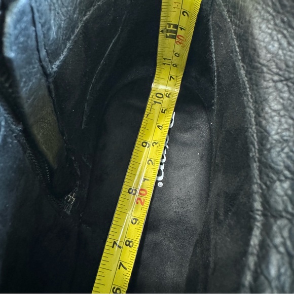 Born Morocco Black Distressed Suede Block Heel Ankle Booties Size 10 - Picture 14 of 16